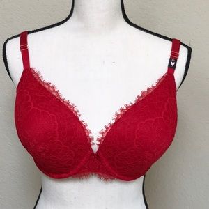 NWT Victoria’s Secret Dream Angels Lined Perfect Coverage Lace Bra Sz. 38D Red
